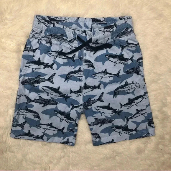 H&M Shorts Black & Blue Sharks  Size 2-3 Years - Picture 1 of 16